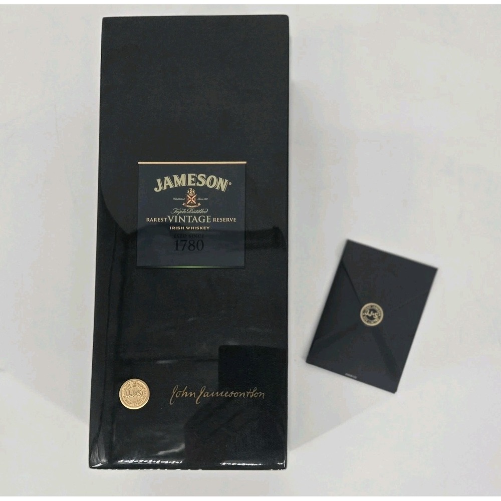 Jameson Rarest Vintage Reserve Empty Presentation Case Sealed Papers Booklet JJS